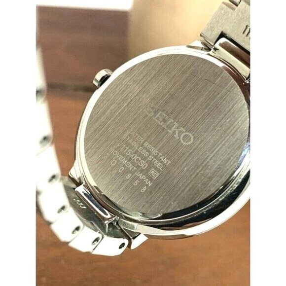 Seiko Women's Watch SUP385 Solar Blue Dial Silver Stainless Steel 28mm - Picture 7 of 14